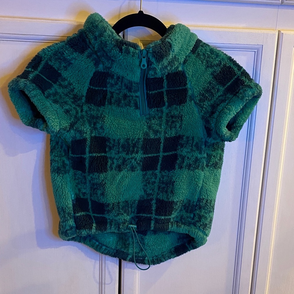 Aerie Green and Dark Blue Checkered Dog Sweater